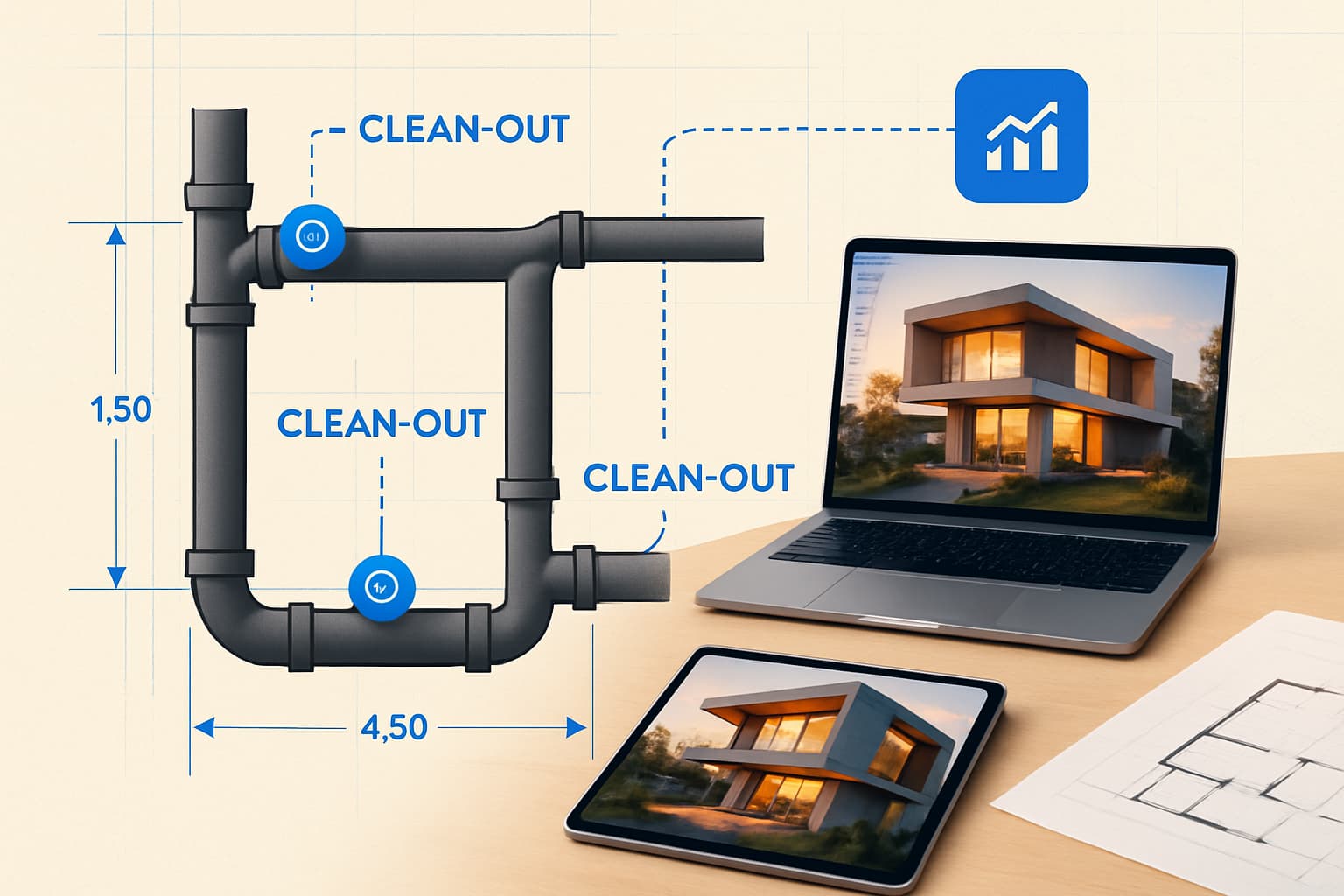 Clean-out no projeto hidrossanitário: o elemento que salva a manutenção